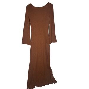 NA-KD Women Open Back Wide Sleeve Maxi Dress Sz Bodycon Boho Whimsigoth